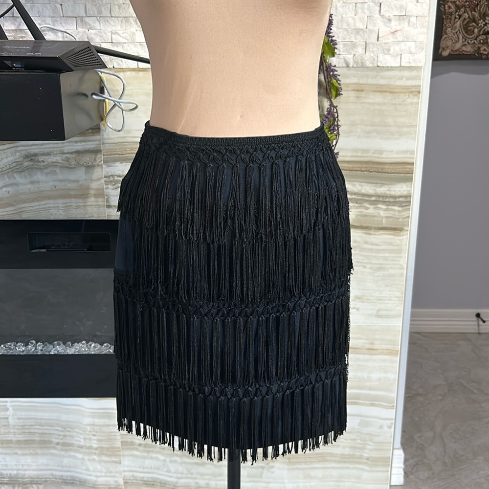Tadaski Black Fringe Skirt. Size S